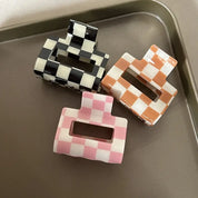 Hair Clip Checkered Pattern S