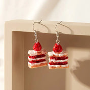 Earrings Dangle Strawberry Cake