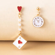 Earrings Playing Card & Clock