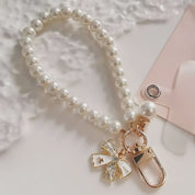 Phone Chain Pearl White Charm