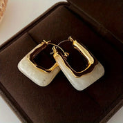 Earrings U-Shaped White