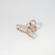 Hair Clip Metal Ribbon Brown