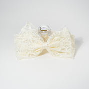 White Doily Lace Bow Hair Clip