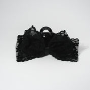 Black Floral Lace Bow Hair Clip