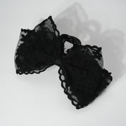 Black Floral Lace Bow Hair Clip