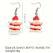 Earrings Dangle Strawberry Cake