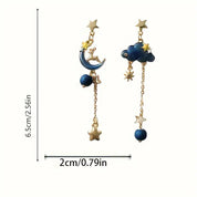 Earrings Elegant Star & Moon