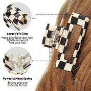 Hair Clip Checkered Pattern