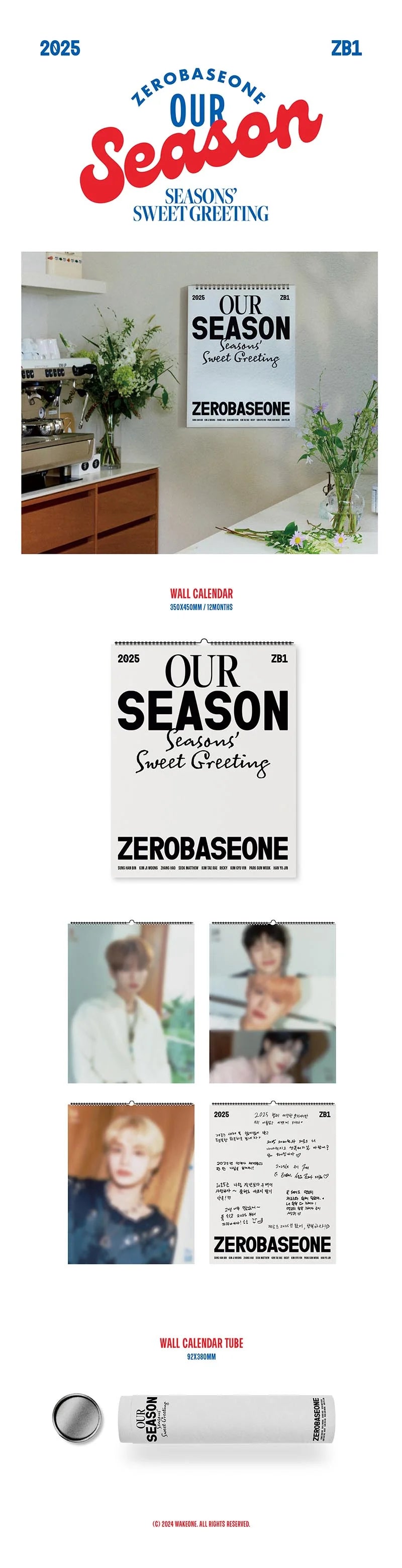 [Pre-Order] ZEROBASEONE - 2025 WALL CALENDAR [Seasons Greetings: OUR SEASON]