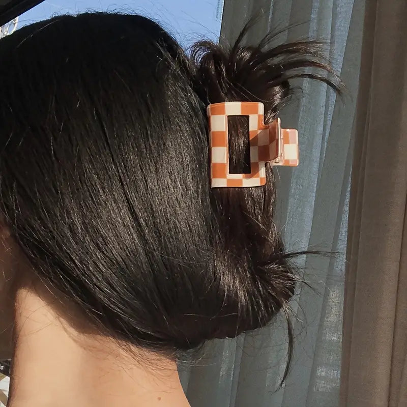 Hair Clip Checkered Pattern S