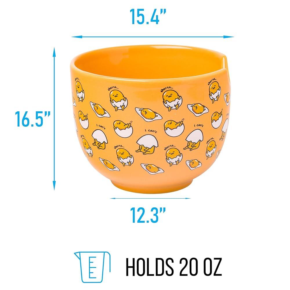 Gudetama 20oz Ceramic Ramen Bowl with Chopsticks