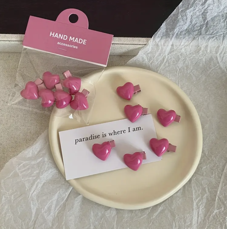 Hair Clip Rose Heart 2PCS