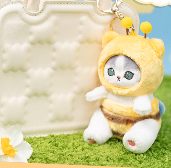 Mofusand Bag Charm - Bee (Yellow Grey)