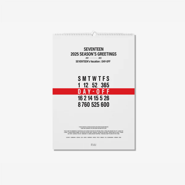 [Pre-Order] 2025 SEVENTEEN SEASON’S GREETINGS + WALL CALENDAR SET + Weverse Shop POB