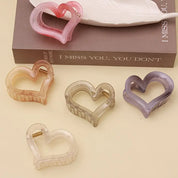 Hair Clip Heart Shaped Transparent