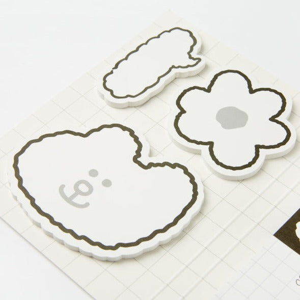 Sticky Memo Set: Black & White Bear