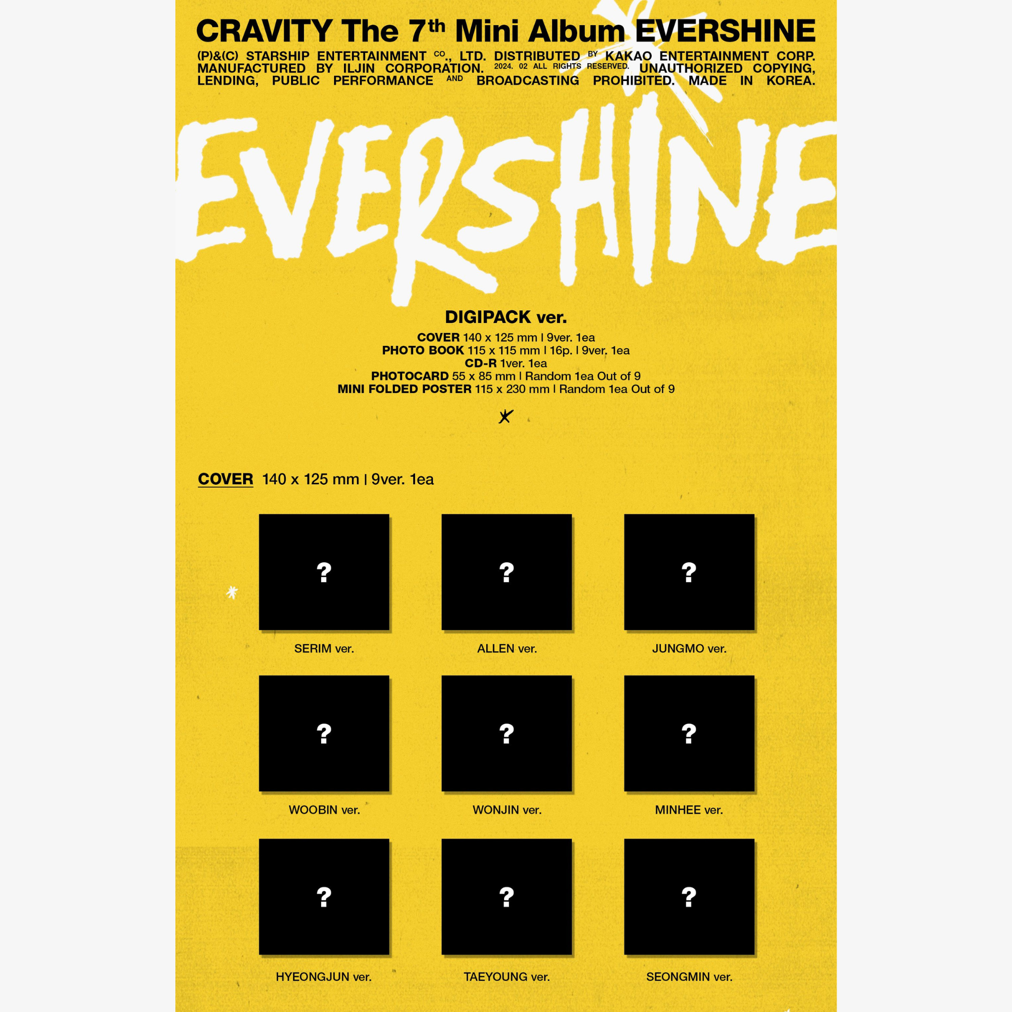 Cravity 7th Mini Album: EVERSHINE (Digipack ver.) – Amuse Ground