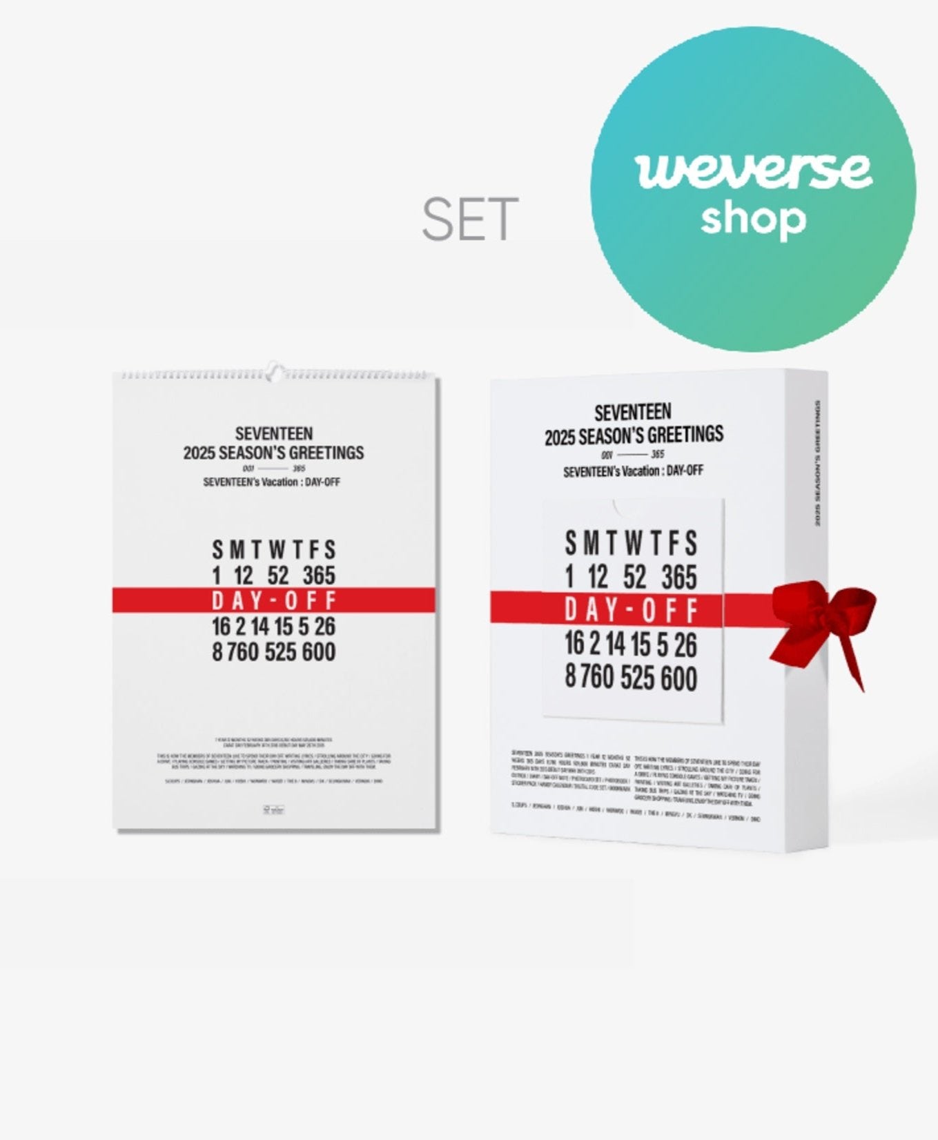 [Pre-Order] 2025 SEVENTEEN SEASON’S GREETINGS + WALL CALENDAR SET + Weverse Shop POB