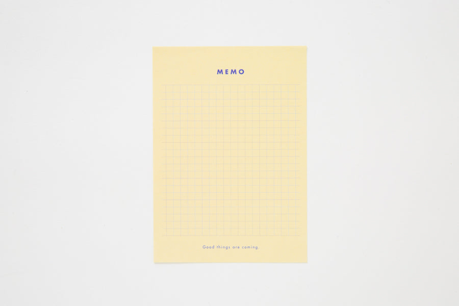 Sticky Memo Pad Grid Yellow