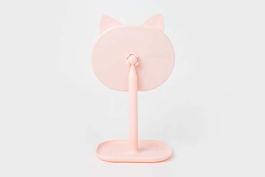 Cat Tray Desk Mirror Pink