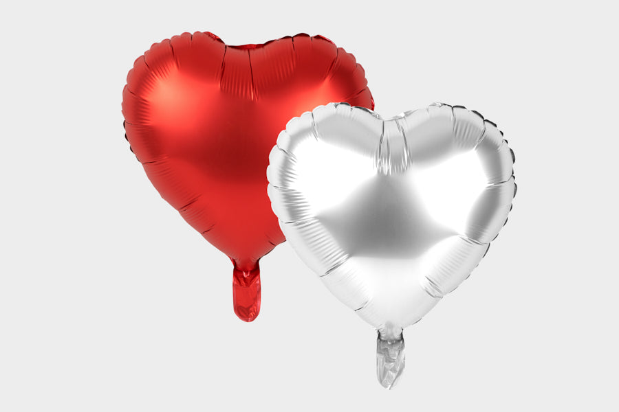 Foil Balloons 2 Packs (Red Silver)