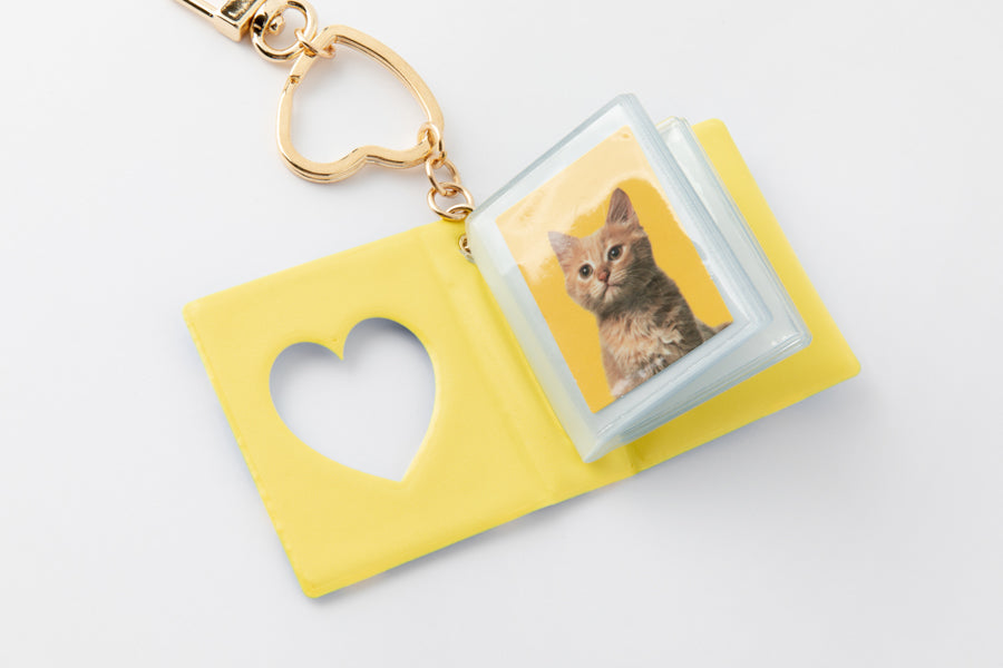 Mini Photo Album Keyring Daisy Cat Blue