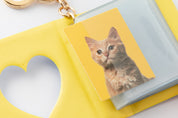 Mini Photo Album Keyring Daisy Cat Blue