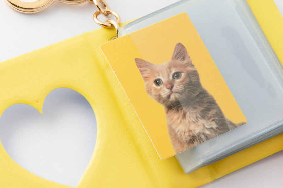 Mini Photo Album Keyring Daisy Cat Blue