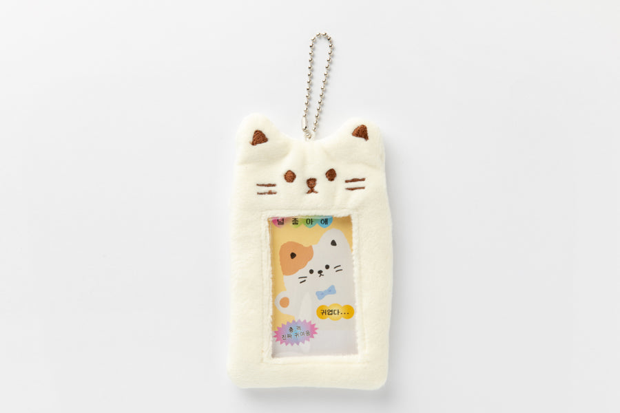 Photo Card Case Pom Pom Cat White