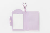 Photo Card Holder 2 Pocket Heart Bear Purple