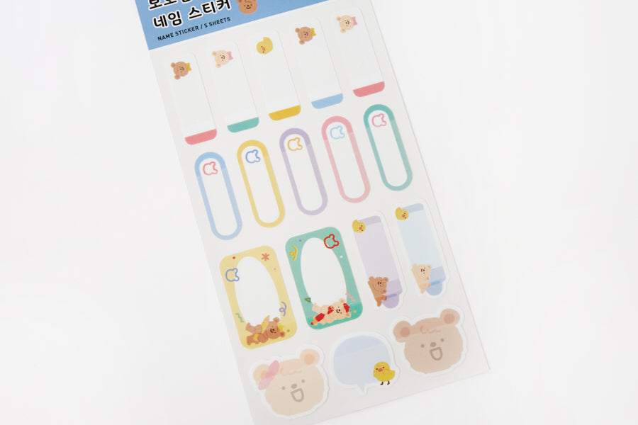 Sticker Name Protection Film Bear