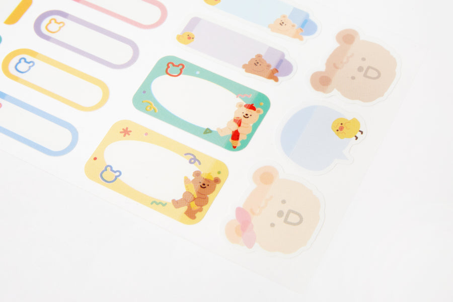 Sticker Name Protection Film Bear