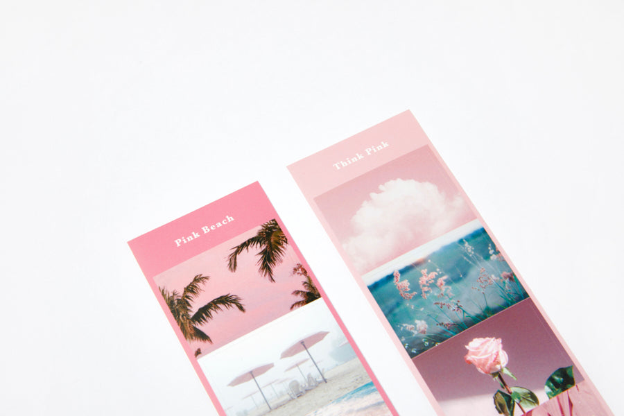 Photo Sticker 4 Cut Pink Beach