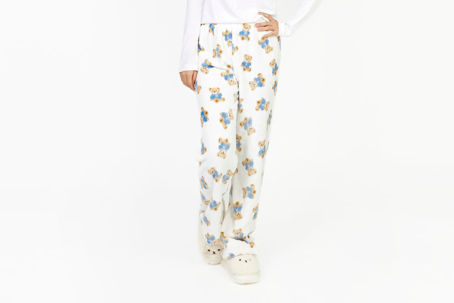 Pajama Pants Bear White