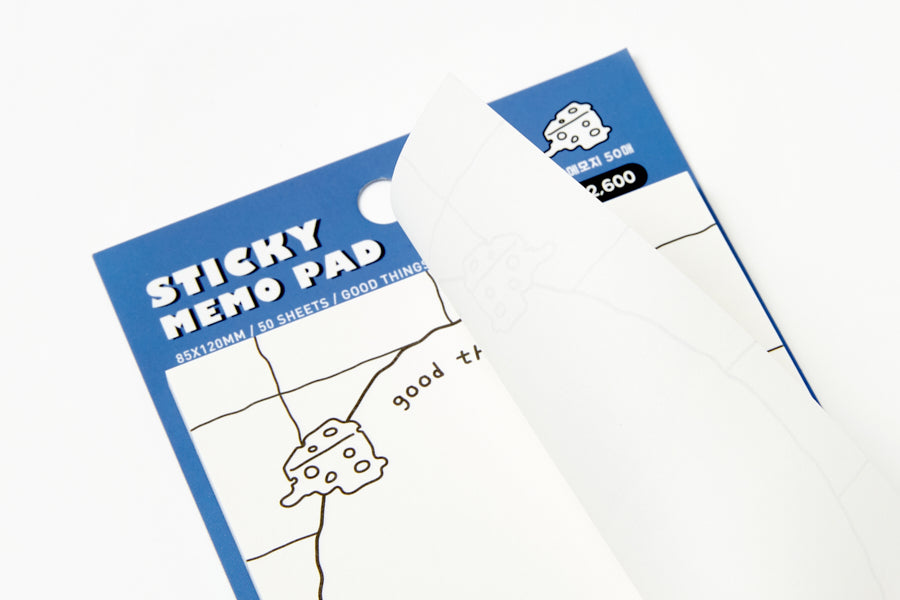 Sticky Memo Pad Black Rabbit L