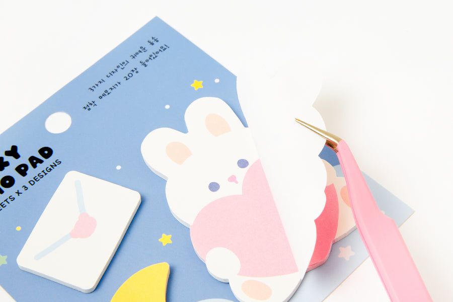 Sticky Memo Pad Rabbit Moon