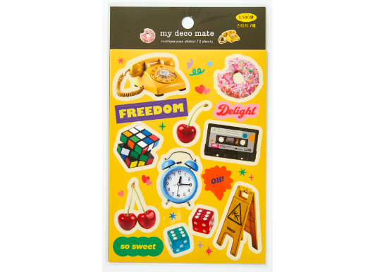 Sticker Clock & Phone Yellow
