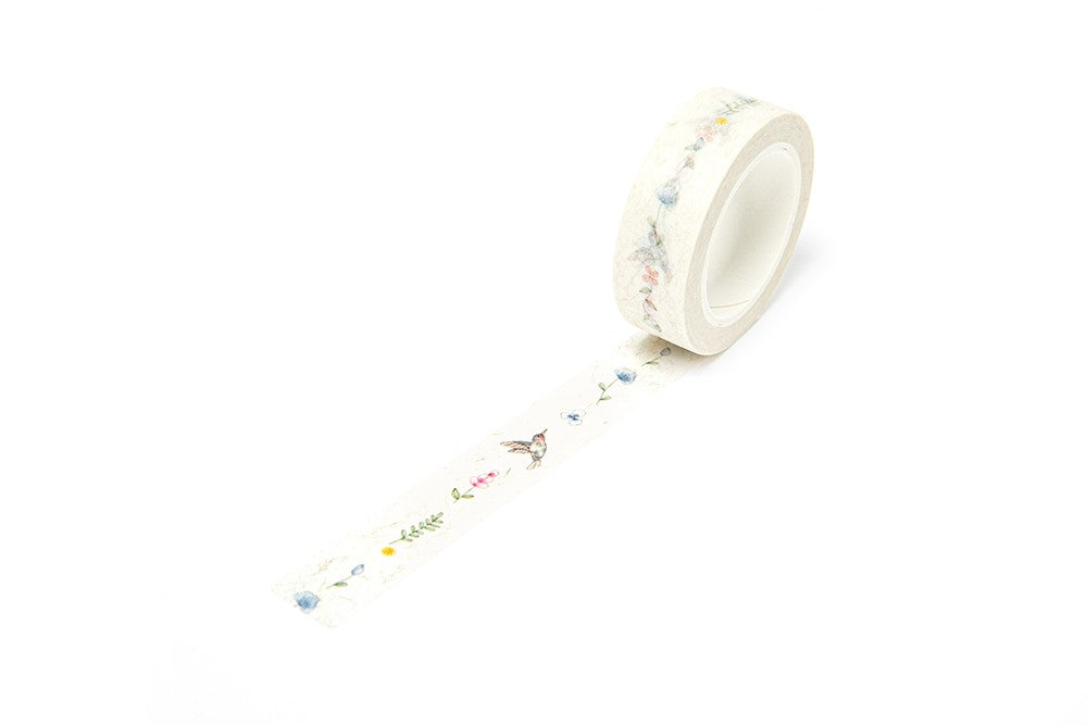 Masking Tape Bird & Flower Pattern 15mm