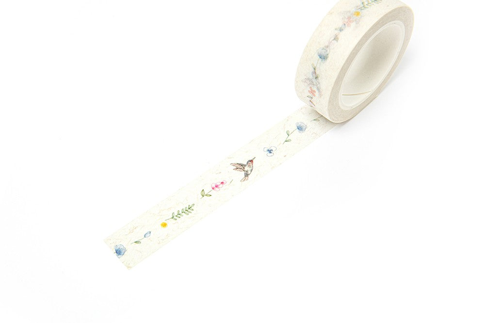 Masking Tape Bird & Flower Pattern 15mm