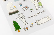 Spring Note White Grid Friendly Bear