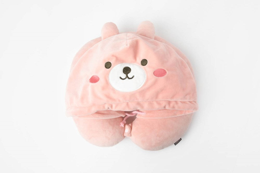 Hooded Neck Cushion Pink Rabbit